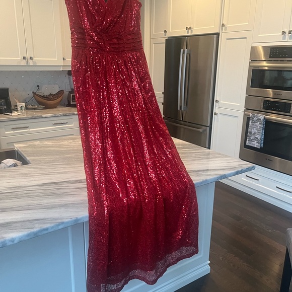 COPY - Kate Kasin red sequinned formal gown size 10 - Picture 9 of 17